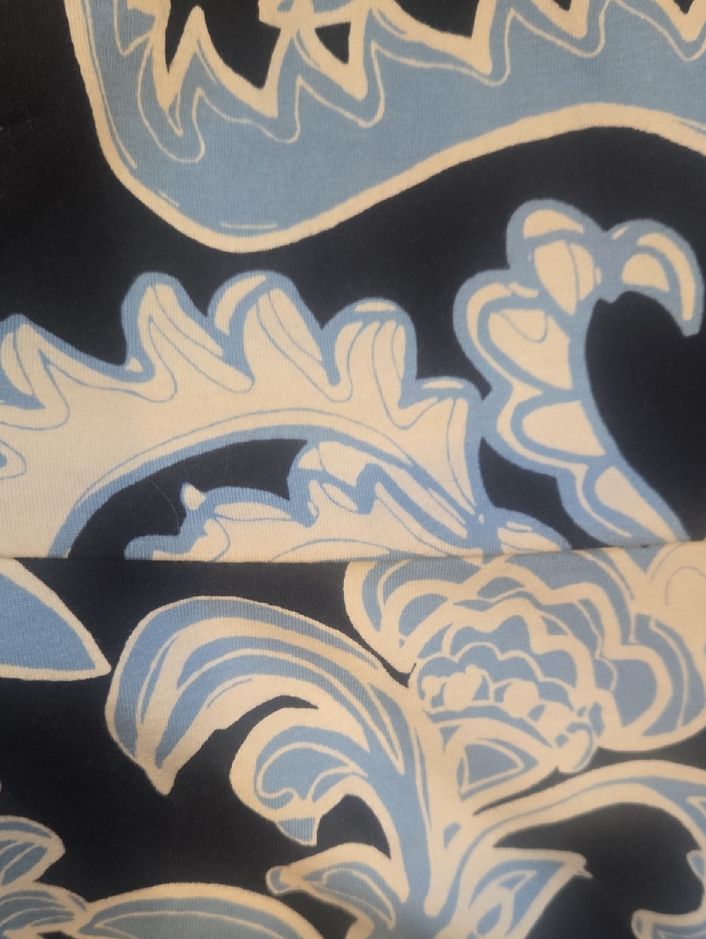 Talbot's Blue/White Dynamic Paisley Print Jersey Maxi Dress - Picture 4 of 11